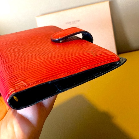 Louis Vuitton 5.5” x 4” Epi Notebook Passport Red Wallet - Picture 10 of 16